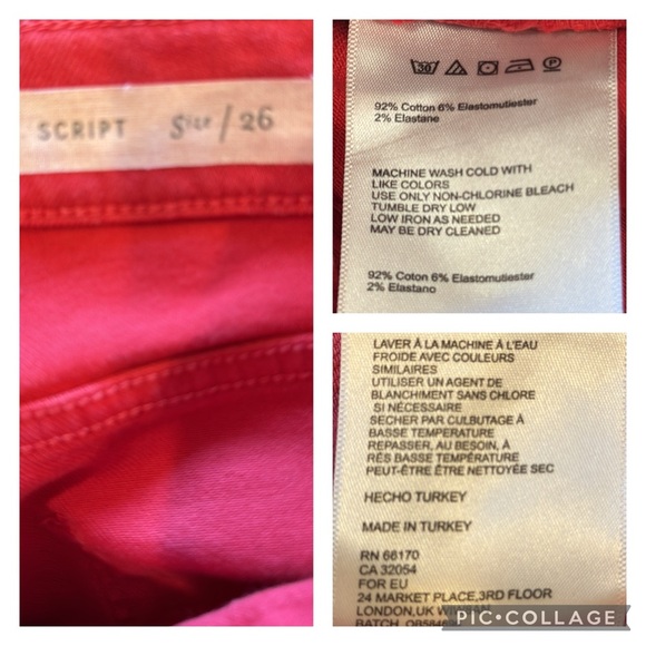 Anthropologie Pilcro Script Red High-Rise Crop Flare Jeans Size 26 - Picture 11 of 15